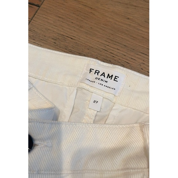 Frame Denim White Corduroy High Rise Pants - Picture 3 of 4